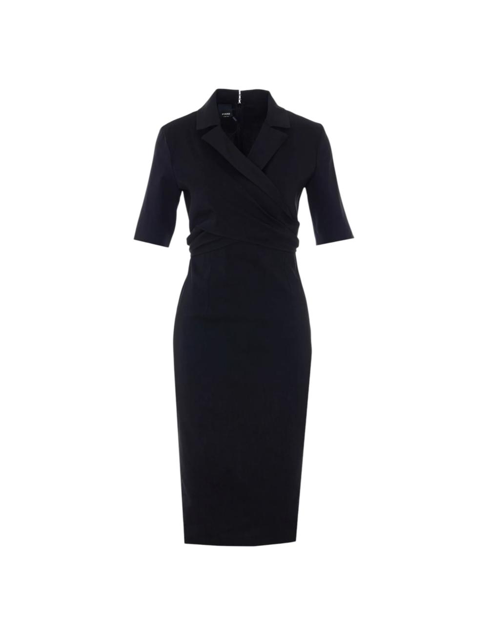 Pinko black linen sheath dress