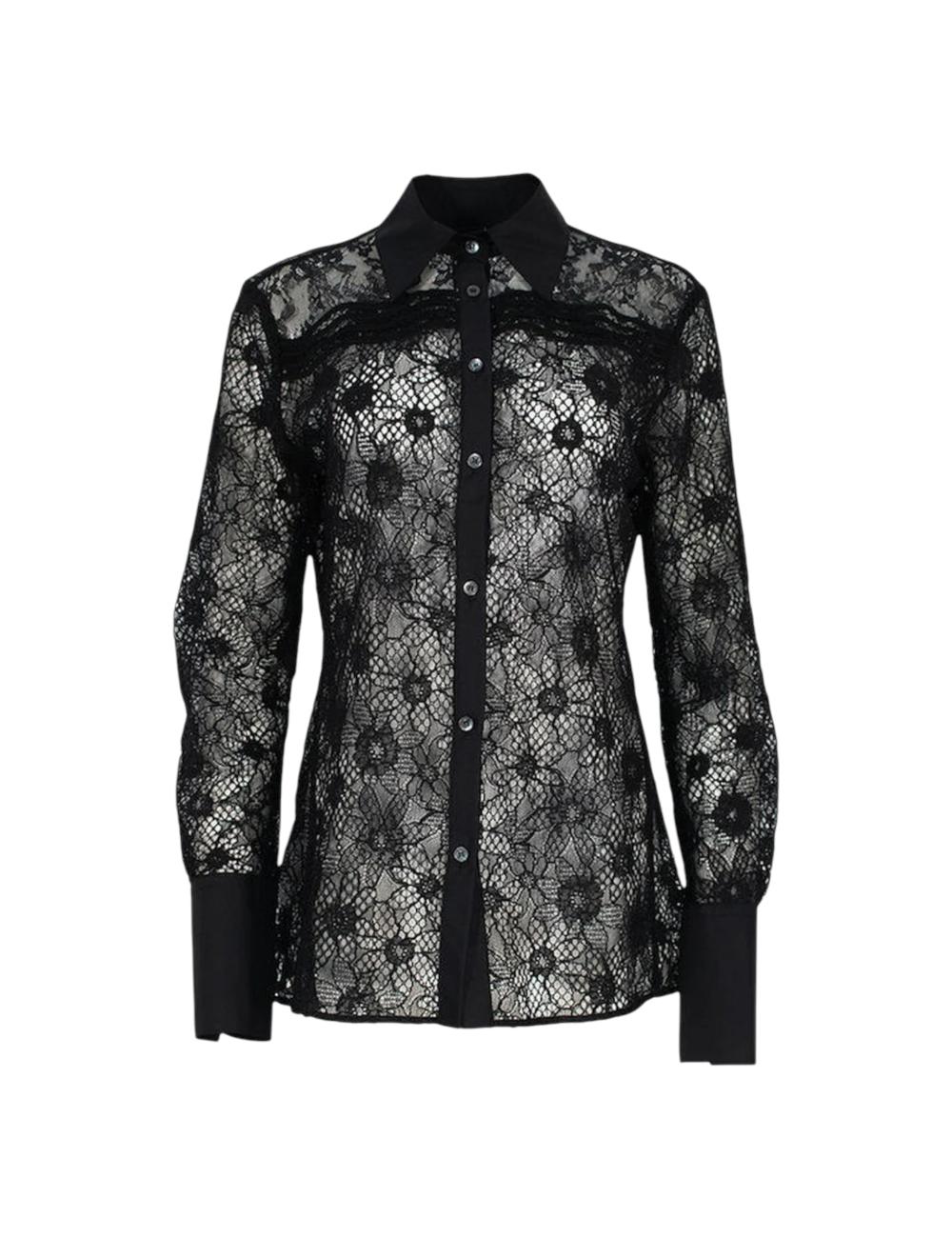 Pinko camicia nera in pizzo