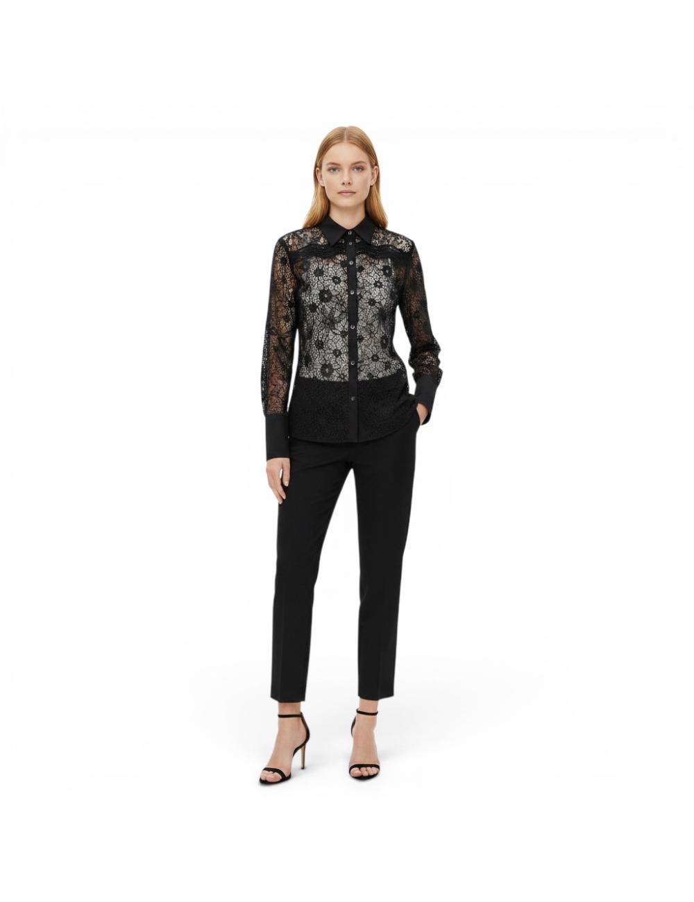 Pinko camicia nera in pizzo