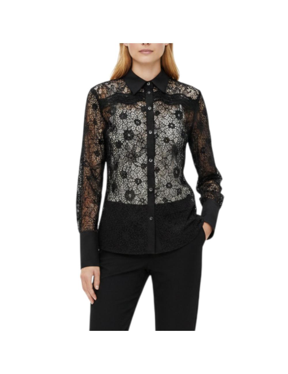 Pinko camicia nera in pizzo