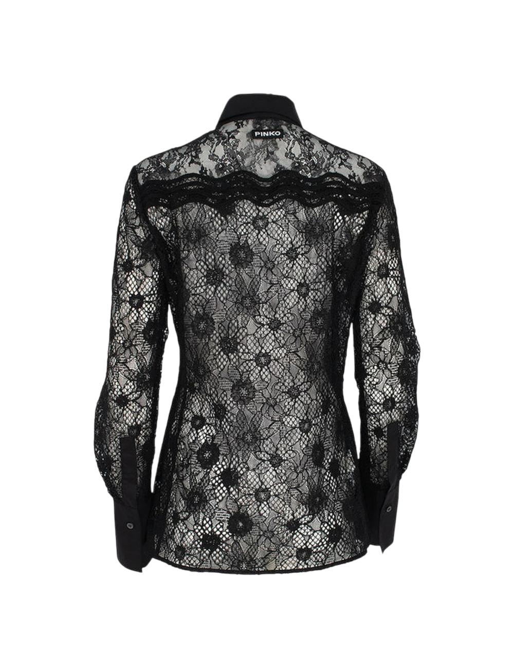 Pinko camicia nera in pizzo