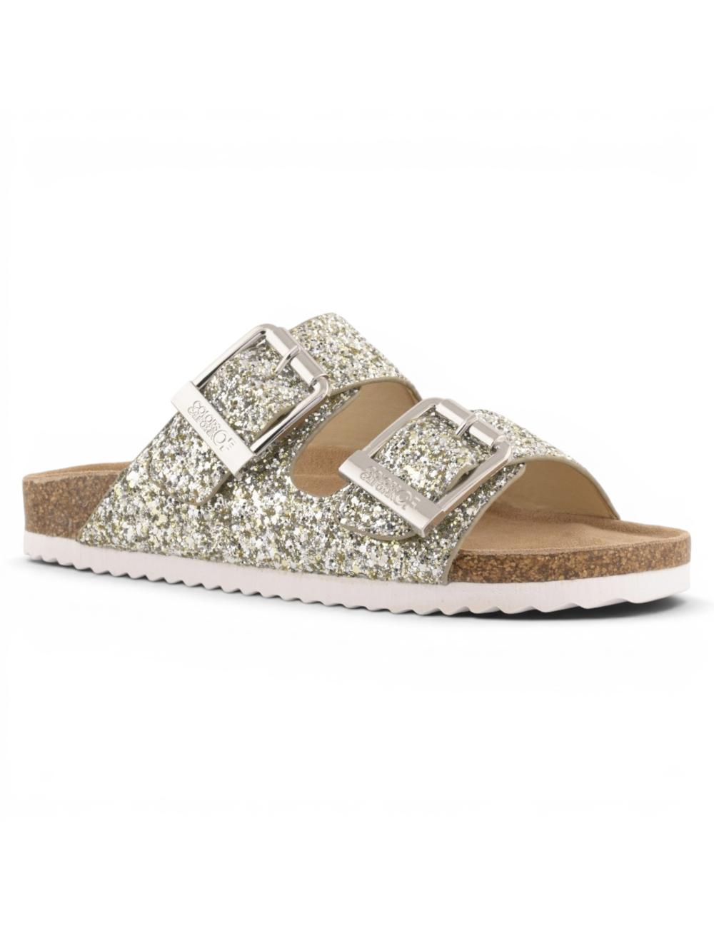 Colors of California sandali glitter argento con fibbie