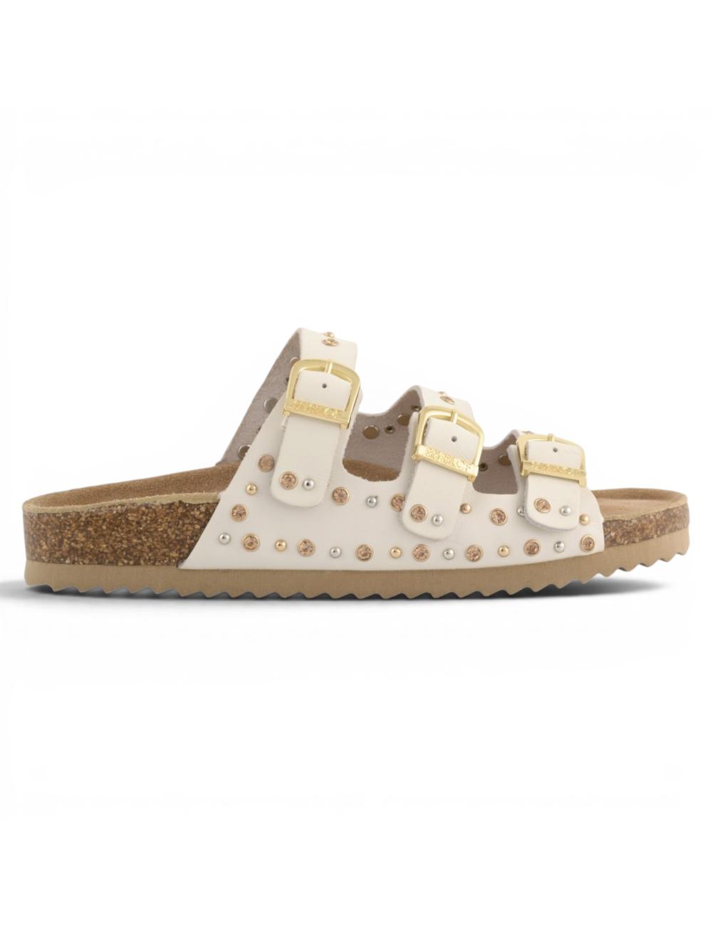 Colors of California Sandali in Pelle e Strass - White
