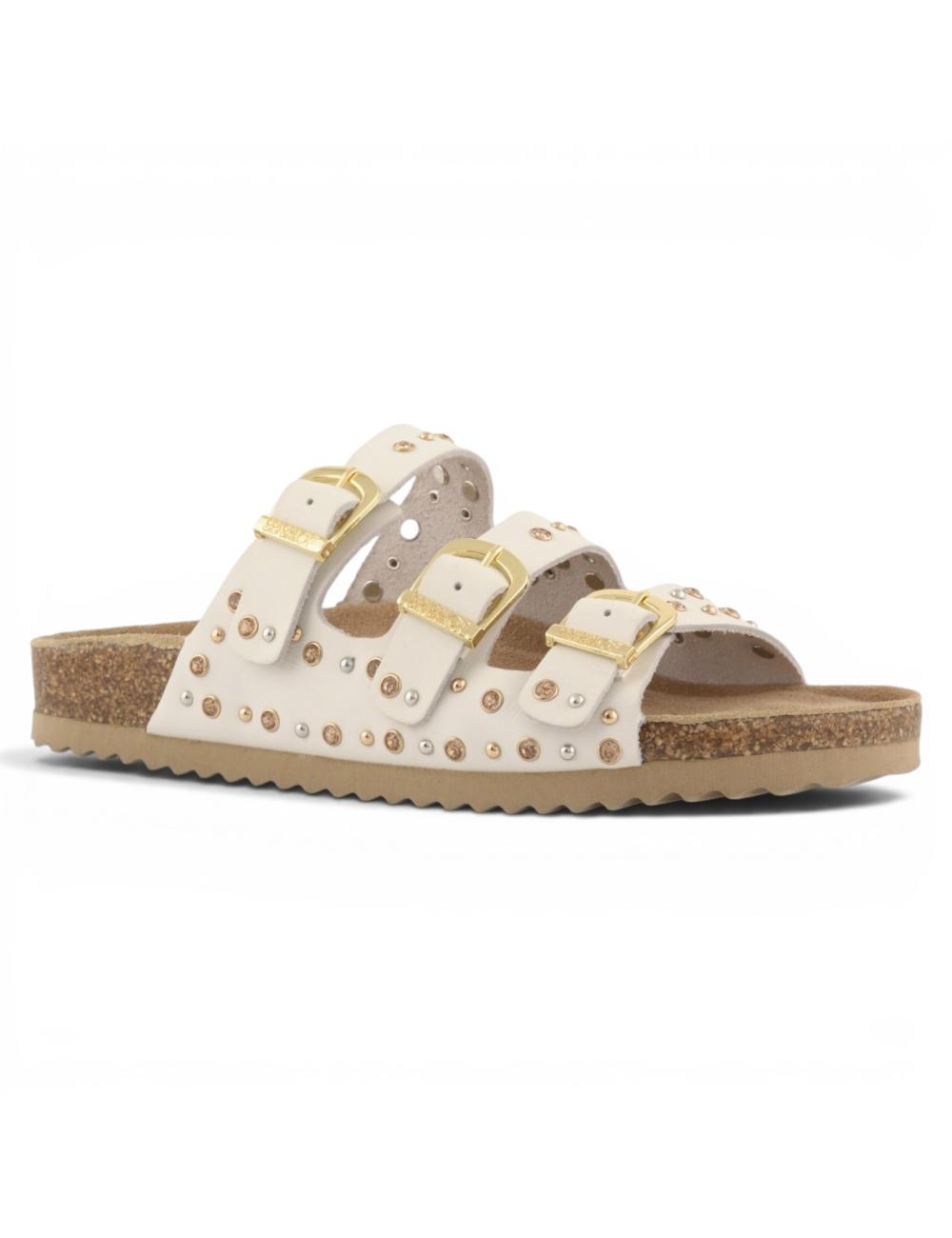 Colors of California Sandali in Pelle e Strass - White