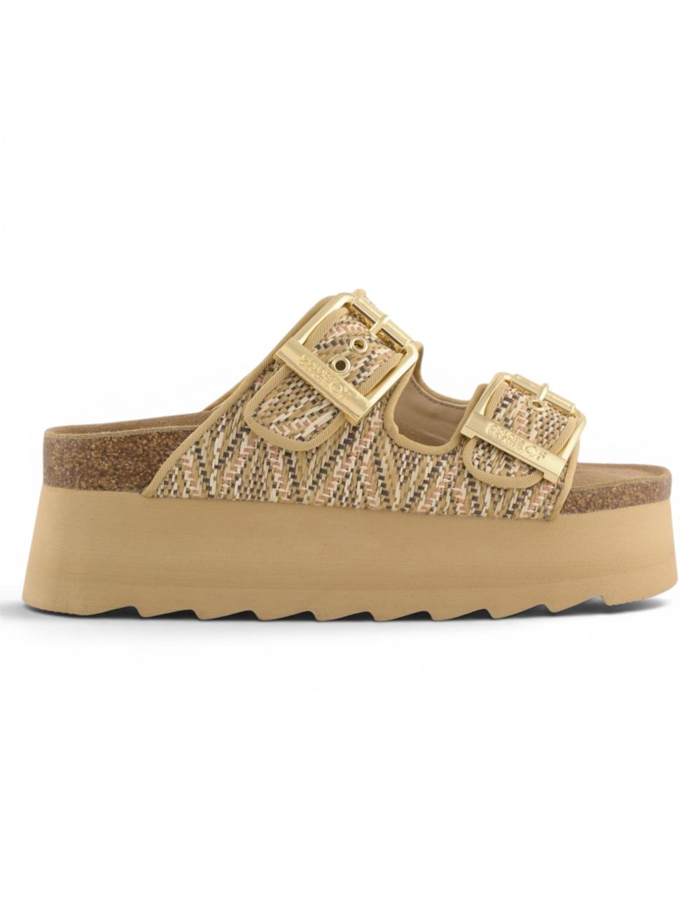 Colors of California Sandali Irvi Platform in Raffia