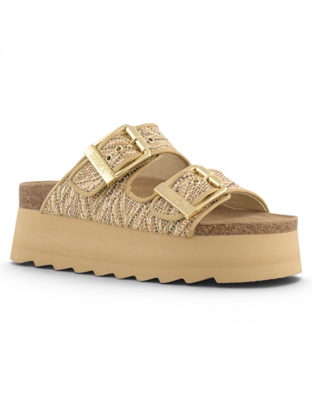 Colors of California Sandali Irvi Platform in Raffia