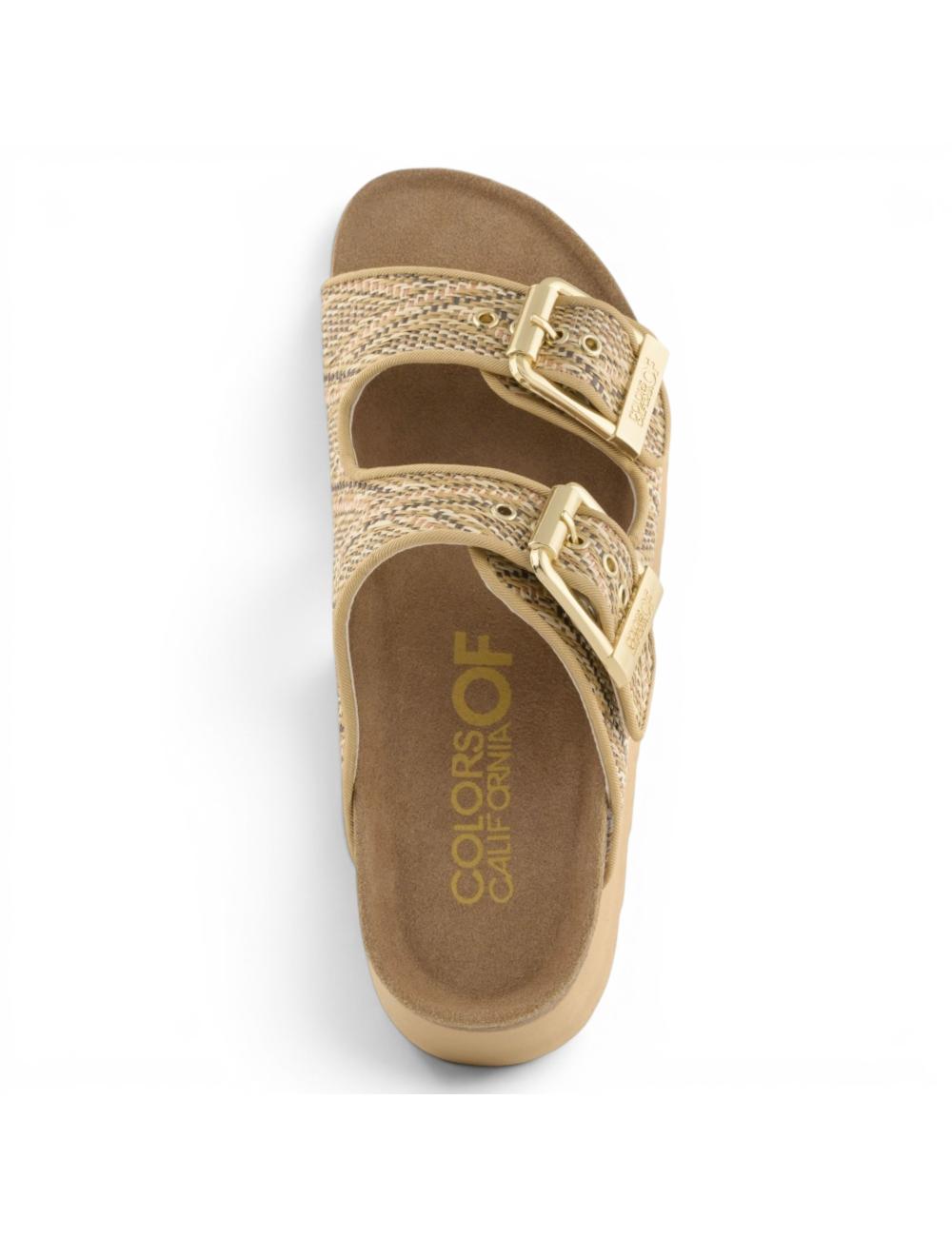 Colors of California Sandali Irvi Platform in Raffia