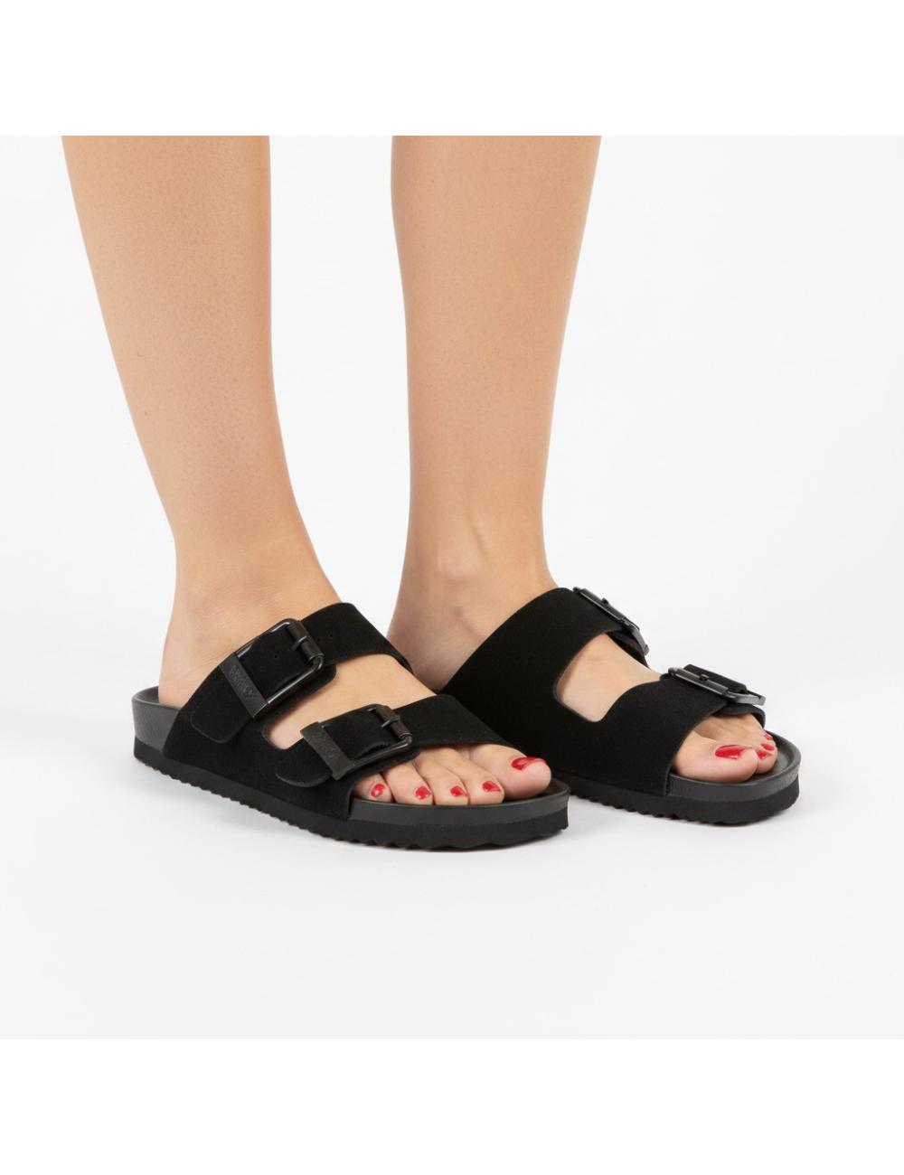 Colors of California Slofi Suede Sandals - Black