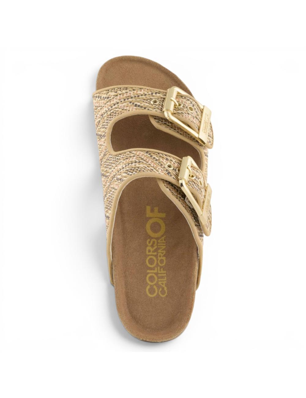 Colors of California Slofi sandals in synthetic raffia