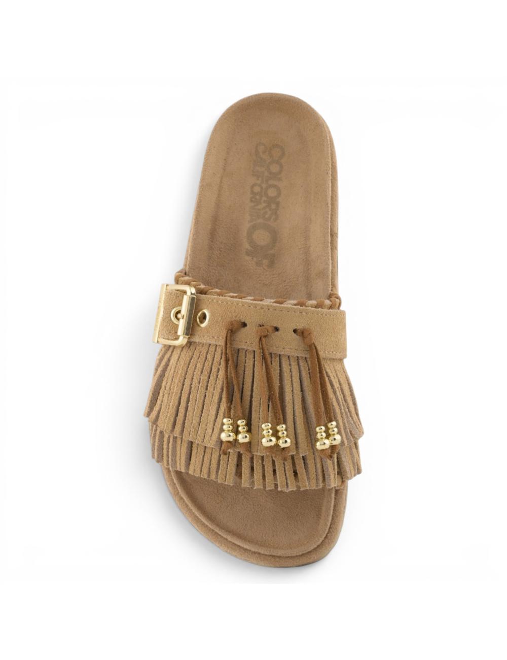 Colors of California Slofiw Sandals with Fringes