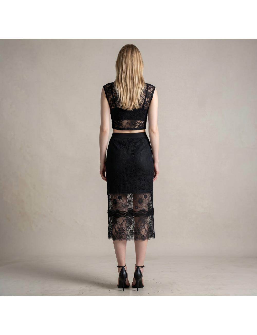 Pinko gonna a tubino in pizzo nera