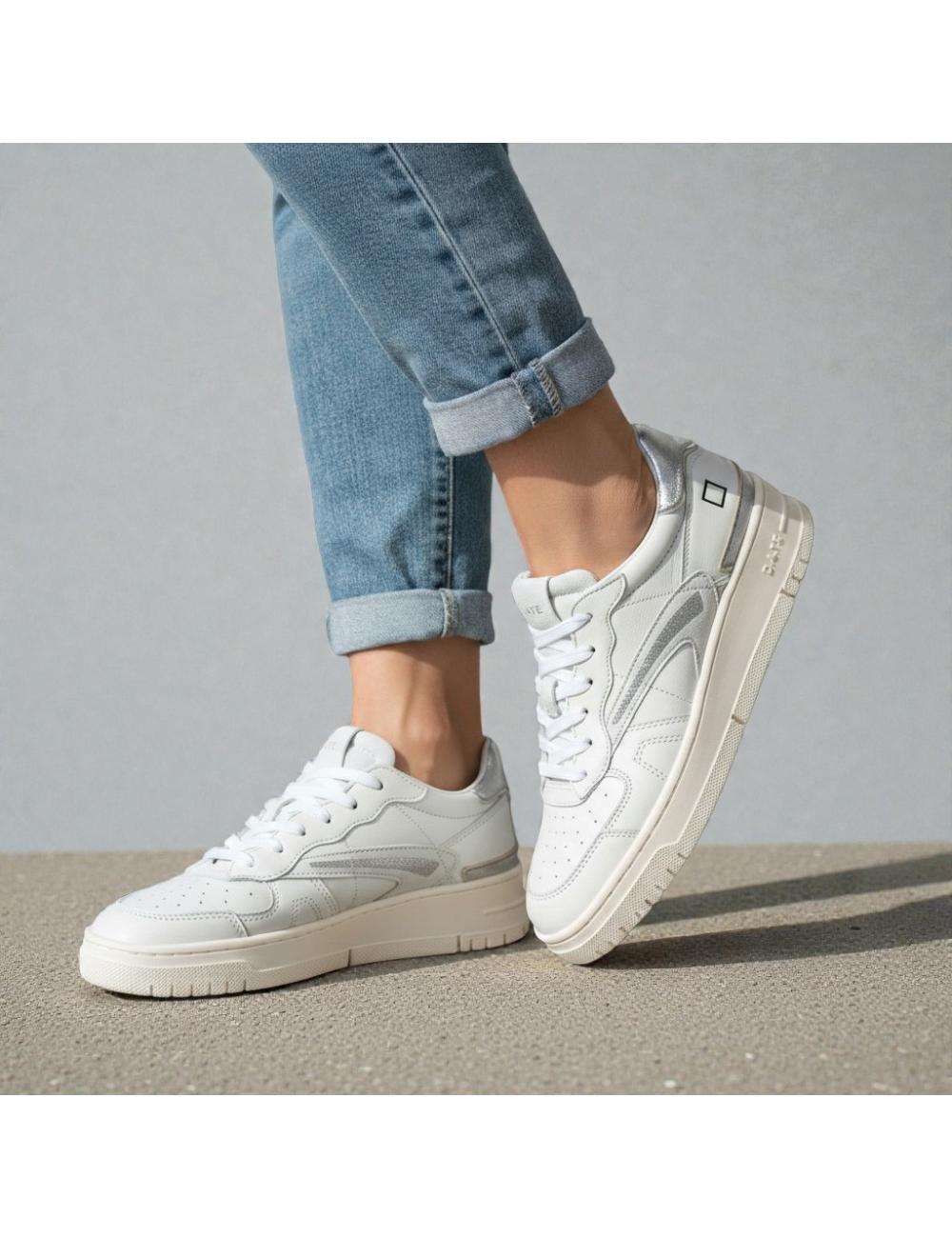 Date Torneo women's sneakers white silver
