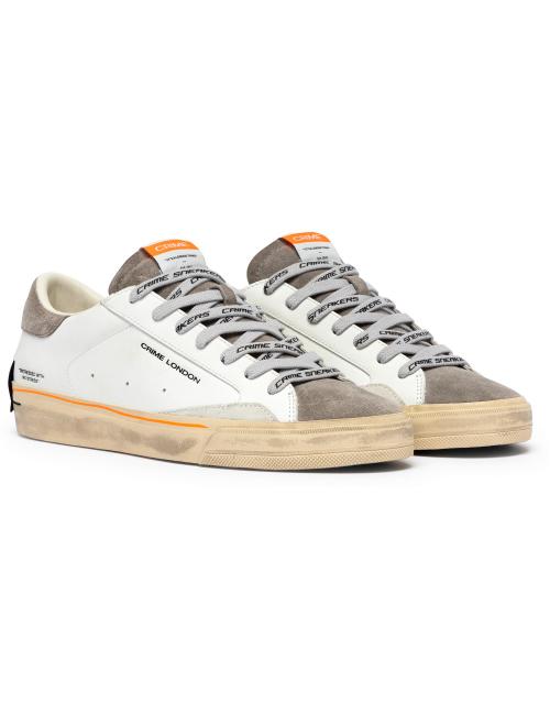 Crime London sneakers uomo Distressed 2.0 bianco grigio