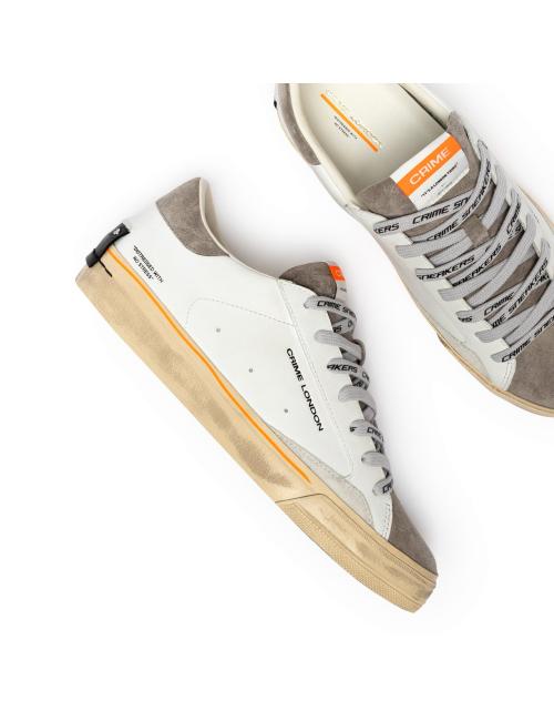 Crime London sneakers uomo Distressed 2.0 bianco grigio