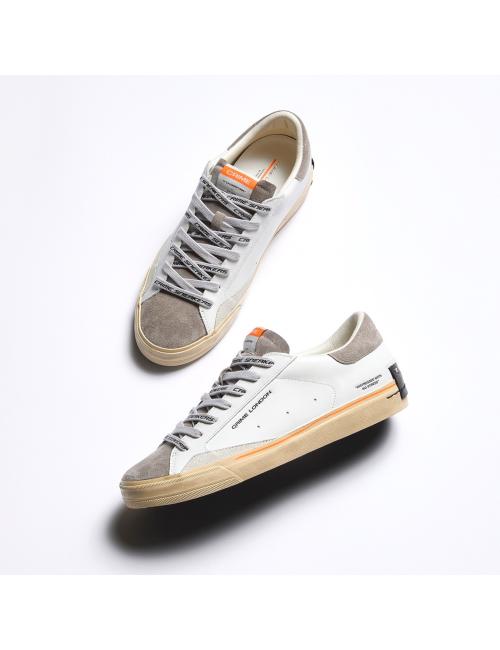Crime London sneakers uomo Distressed 2.0 bianco grigio