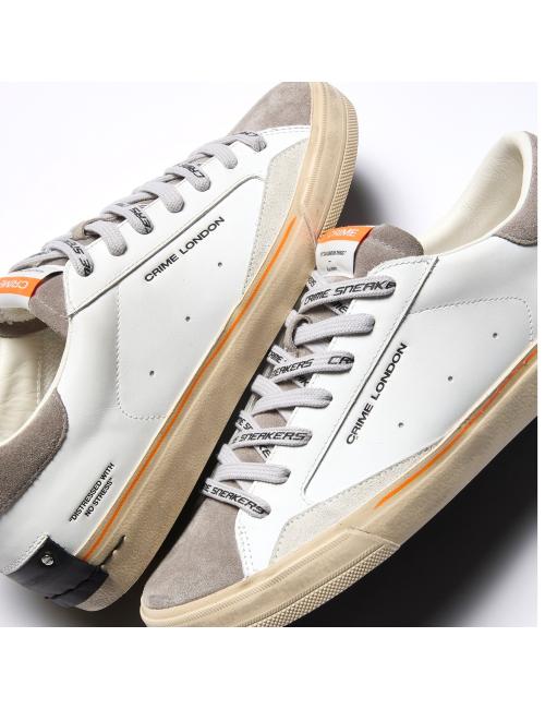 Crime London sneakers uomo Distressed 2.0 bianco grigio