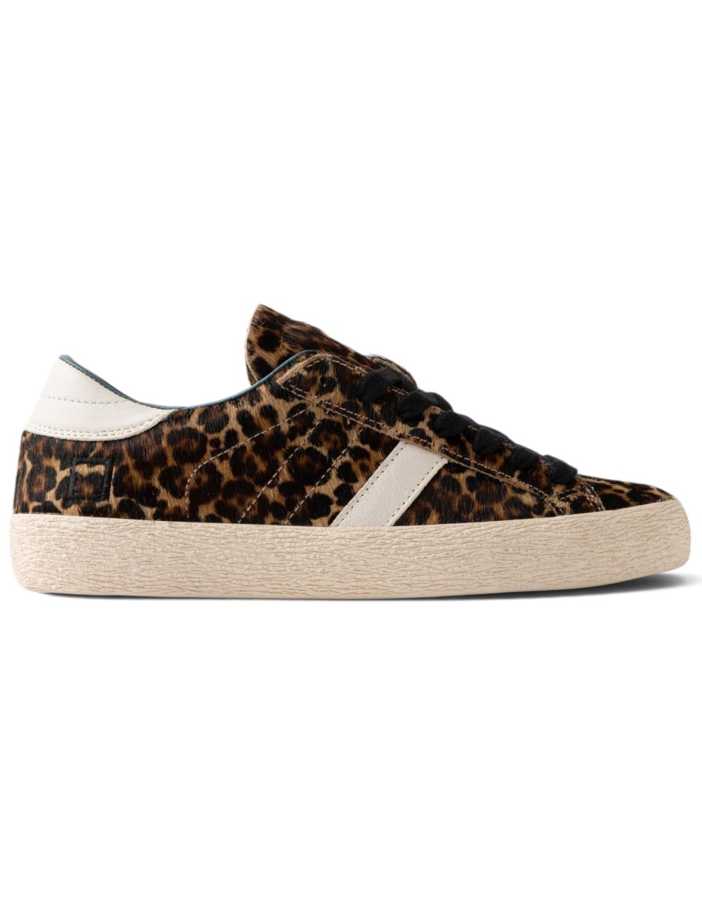 Date Women's Hill Low Pony Leopard Sneakers