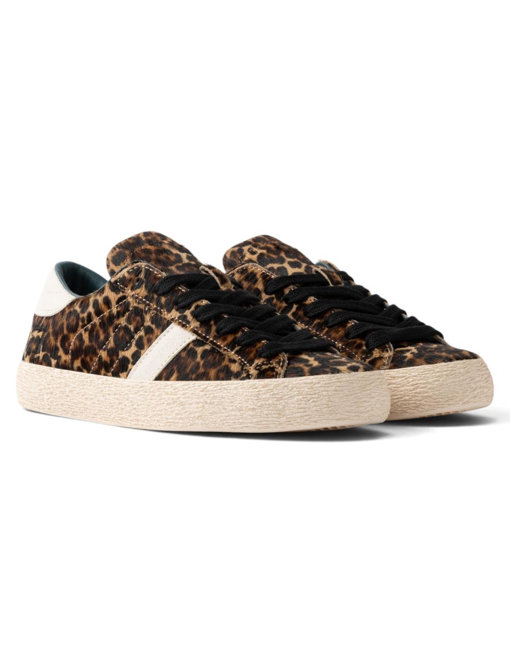 Date Women's Hill Low Pony Leopard Sneakers