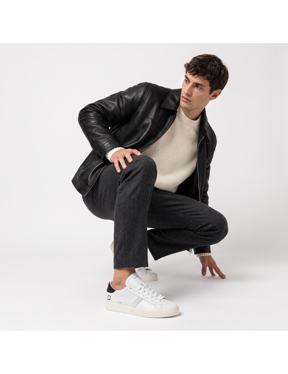 Date sneakers low basic black and white