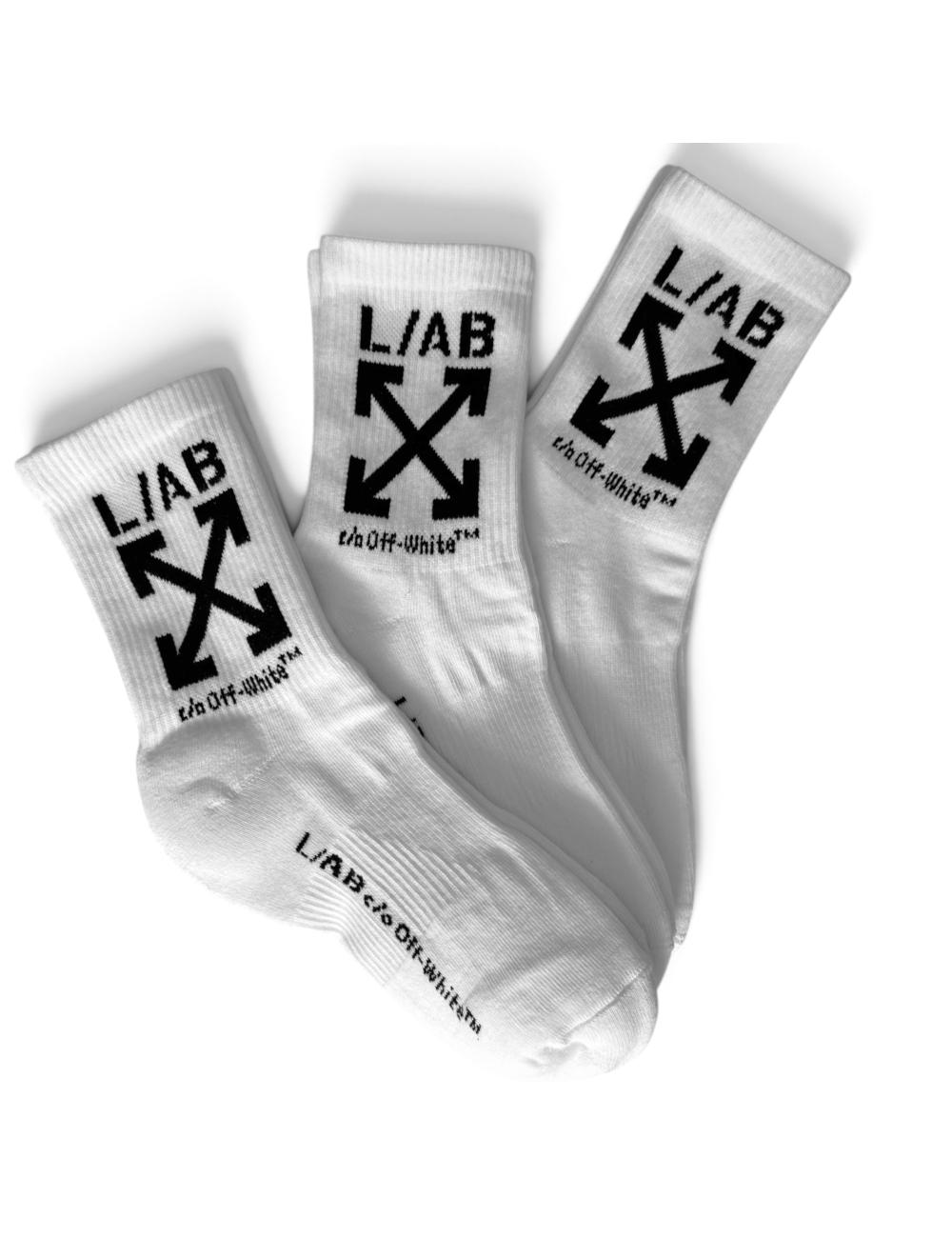 OFF-WHITE L/AB white socks Quarter socks