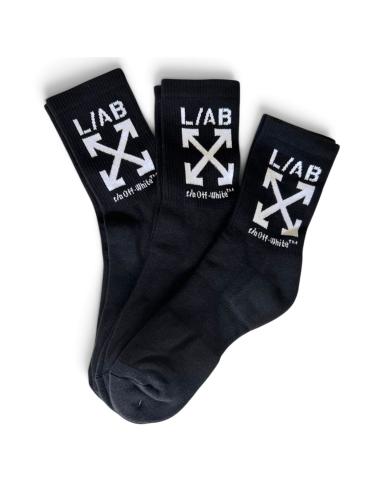 OFF-WHITE L/AB black socks Quarter socks