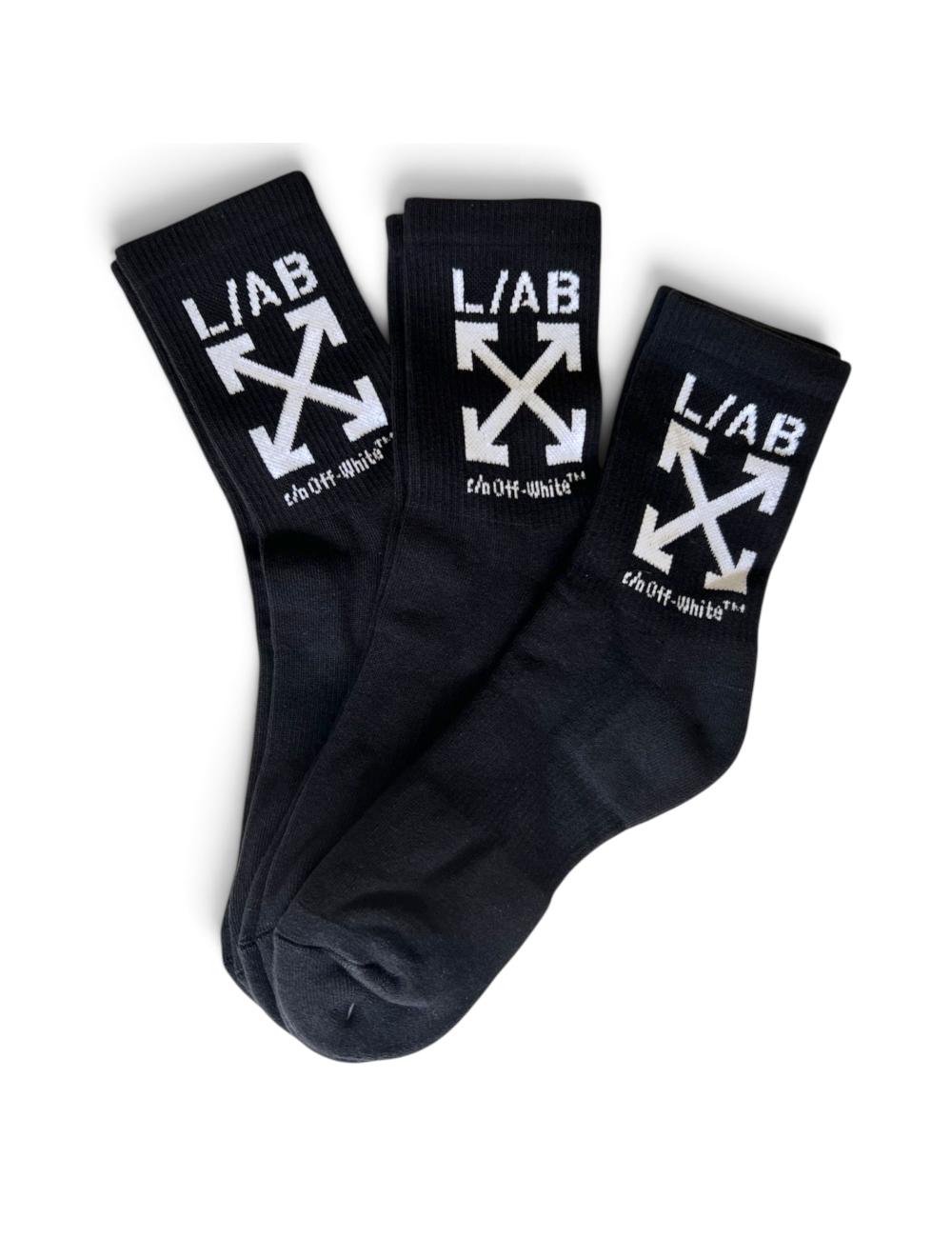 OFF-WHITE L/AB black socks Quarter socks