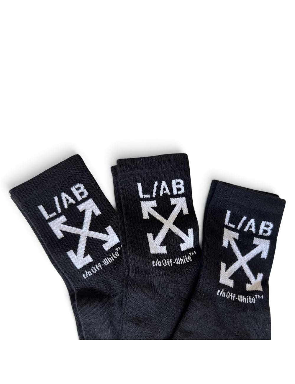 OFF-WHITE L/AB calzini neri Quarter socks