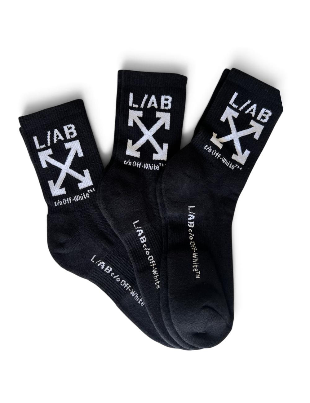 OFF-WHITE L/AB calzini neri Quarter socks
