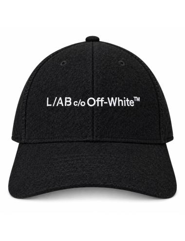 OFF-WHITE L/AB Black wool baseball cap