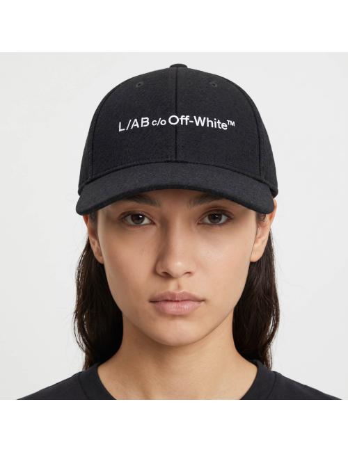 OFF-WHITE L/AB Cappello baseball in lana nero