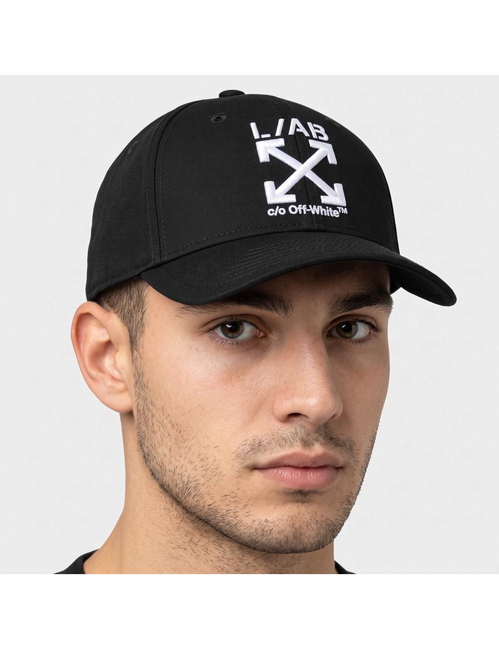 OFF-WHITE L/AB Baseball Hat Black White