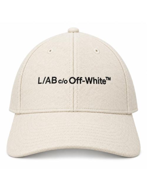 OFF-WHITE L/AB Cappello baseball in lana avorio