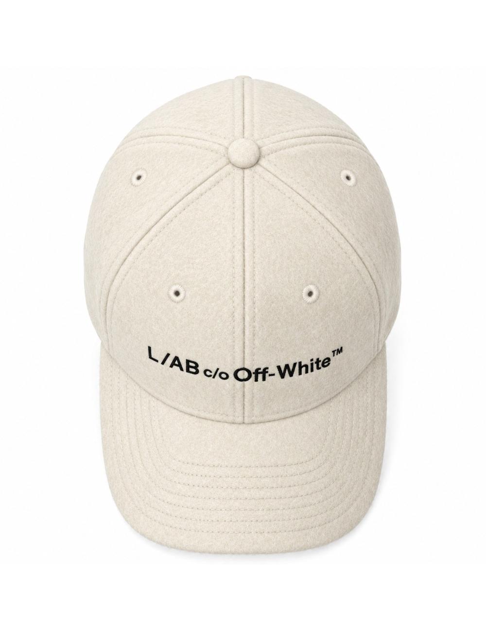 OFF-WHITE L/AB Ivory wool baseball cap