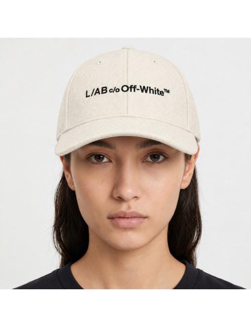 OFF-WHITE L/AB Cappello baseball in lana avorio
