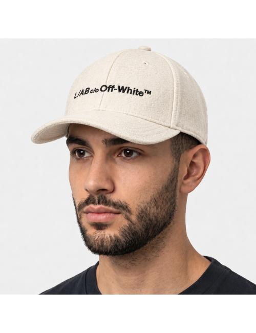OFF-WHITE L/AB Cappello baseball in lana avorio