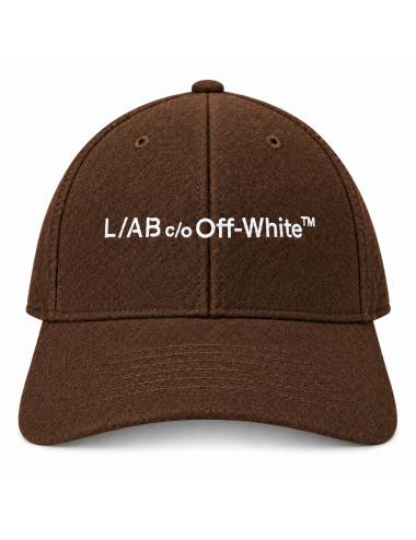 OFF-WHITE L/AB Brown wool baseball cap