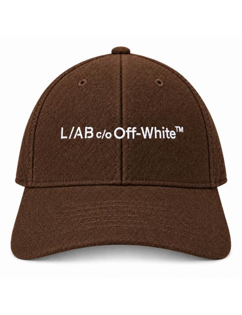 OFF-WHITE L/AB Cappello baseball in lana marrone