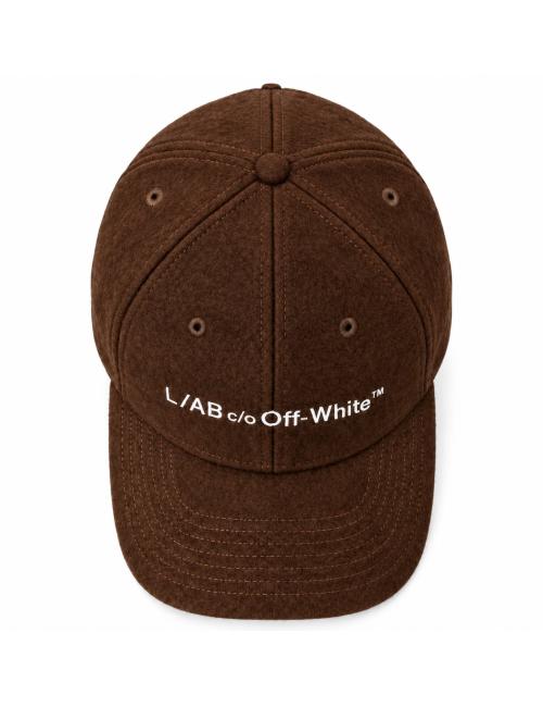 OFF-WHITE L/AB Cappello baseball in lana marrone