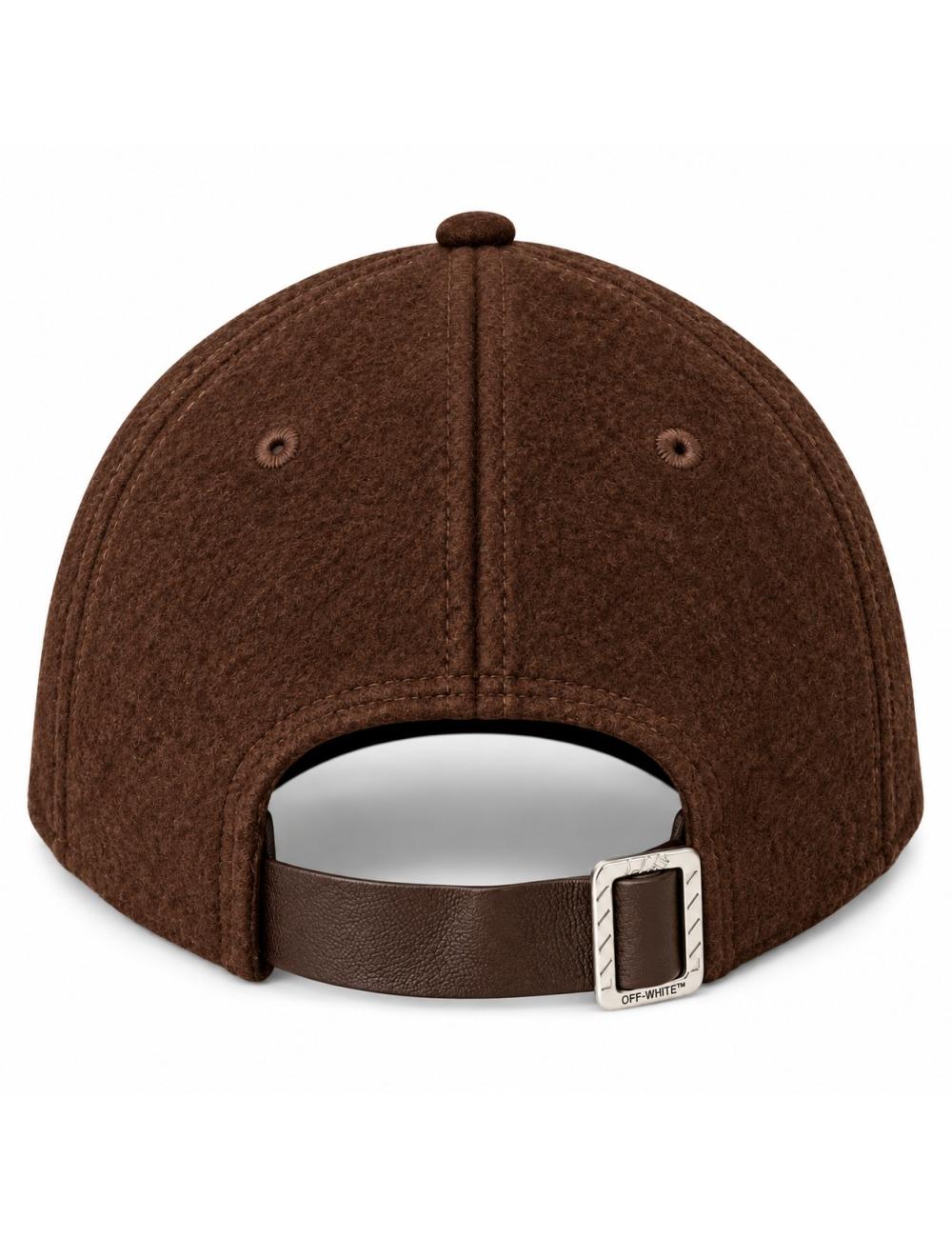 OFF-WHITE L/AB Brown wool baseball cap