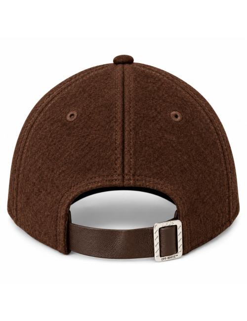 OFF-WHITE L/AB Cappello baseball in lana marrone