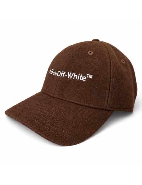 OFF-WHITE L/AB Cappello baseball in lana marrone
